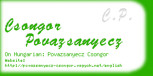 csongor povazsanyecz business card